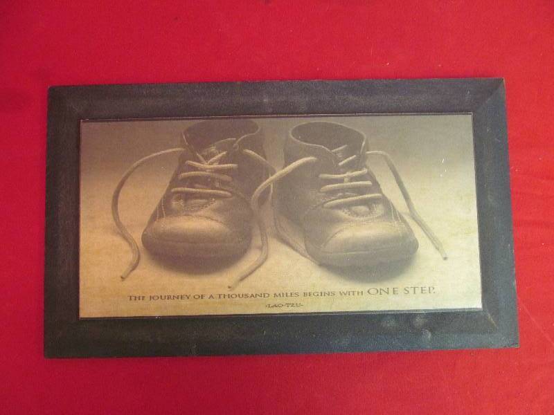 lot 48 image: The Journey of A Thousand Miles Begins at One Step Wall Art 11x19