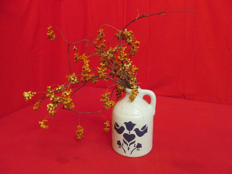 lot 50 image: Ceramic Jug wFlower Arrangment - 10 Tall