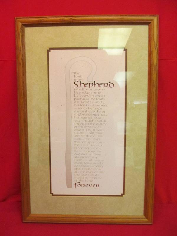 lot 72 image: Framed 23rd Psalm 19x29