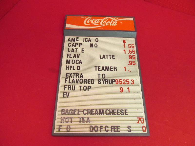 lot 136 image: Coca-Cola Menu board