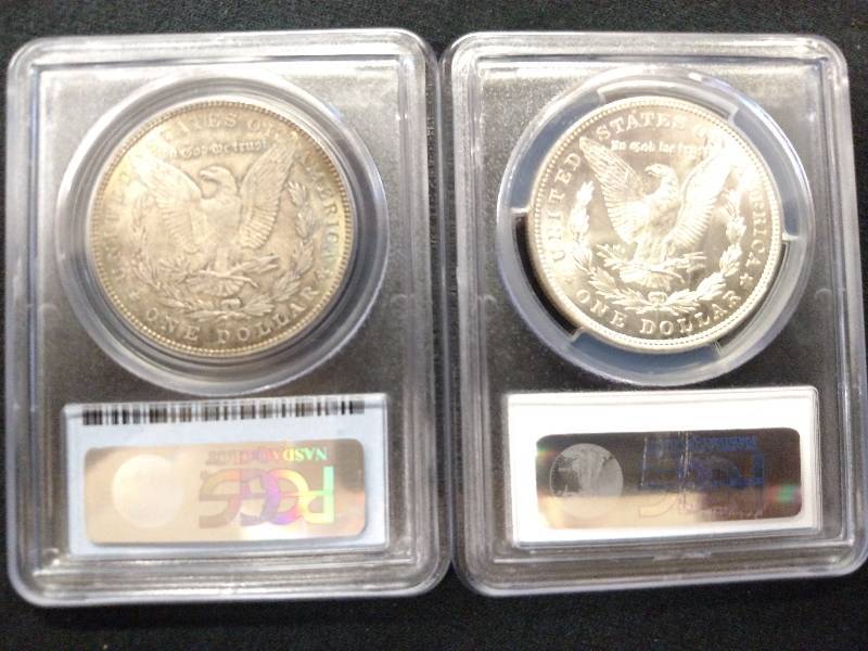 1882 PCGS MS62 & 1921 PCGS MS63 Mor...