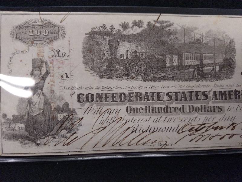 1862 One Hundred Dollars The Confed...