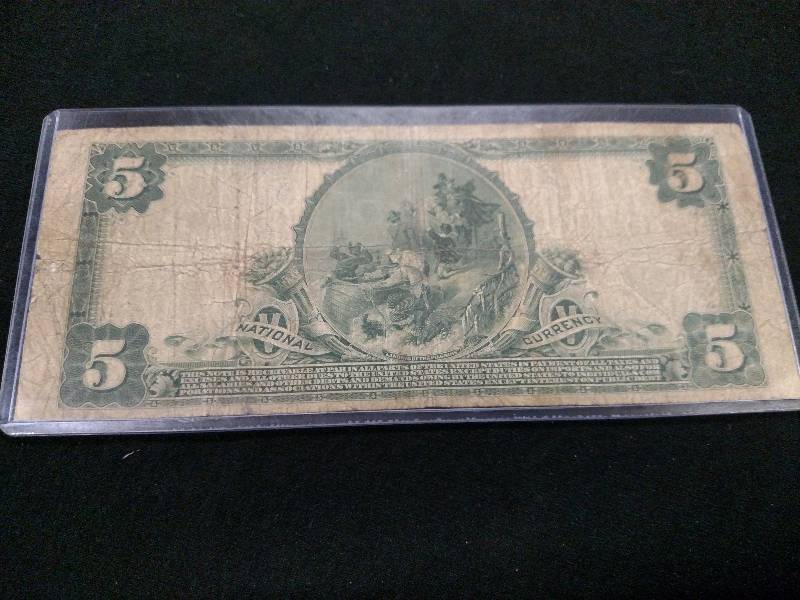 1902 Five Dollars National Currency...