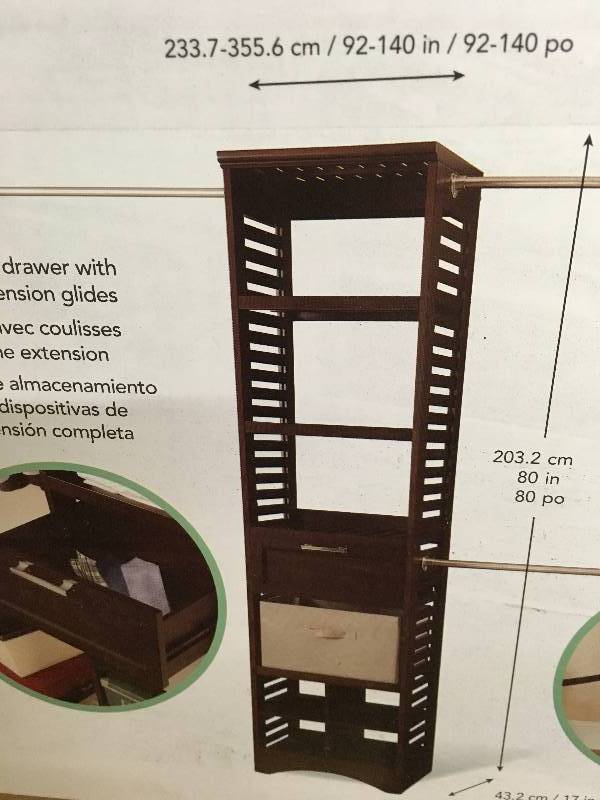 lot 173 image: CLOSET ORGANIZER, RETAIL $149.99, STOCK PHOTOS, NEEDS ASSEMBLY