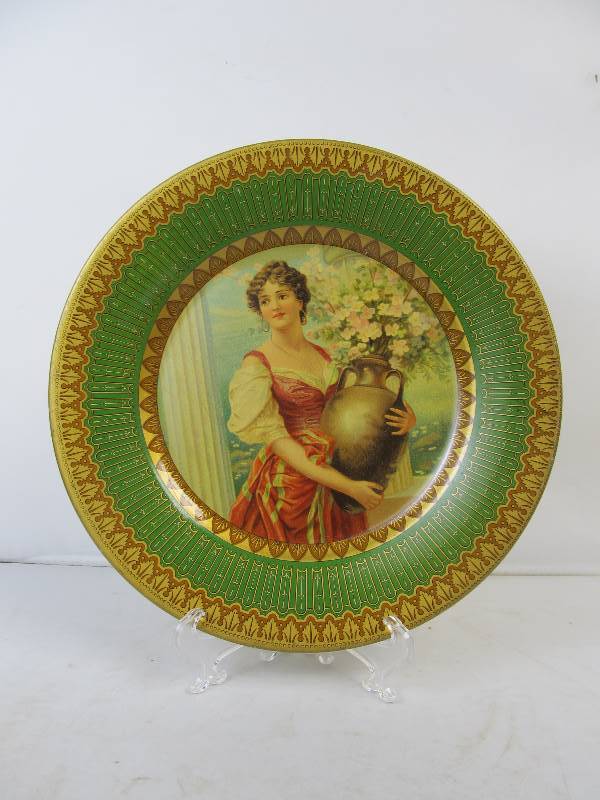 lot 73 image: Orig Antique Tin Vienna Art Plate