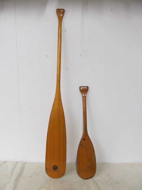 lot 51 image: 2 Vintage Wooden Paddles