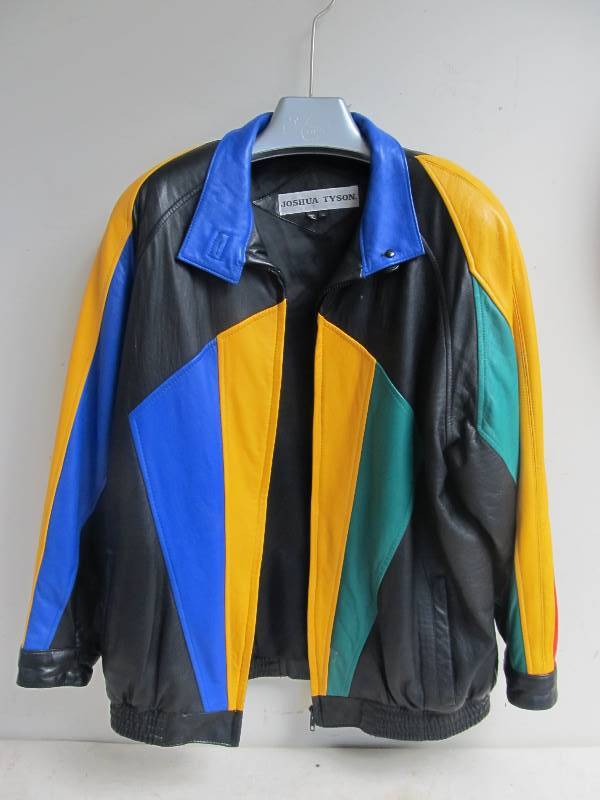 lot 146 image: Mint condition Vintage Colorful Leather Jacket