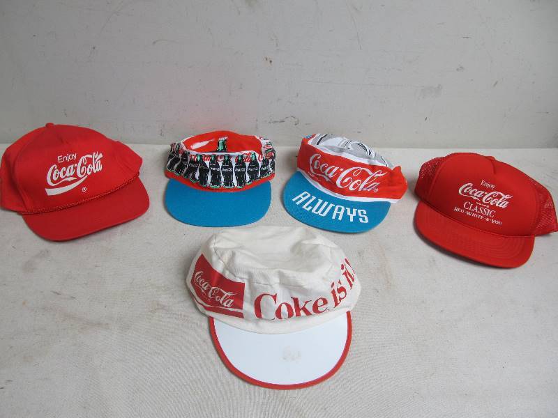 lot 149 image: Lot of Vintage 70s-80s NOS Coca Cola Hats
