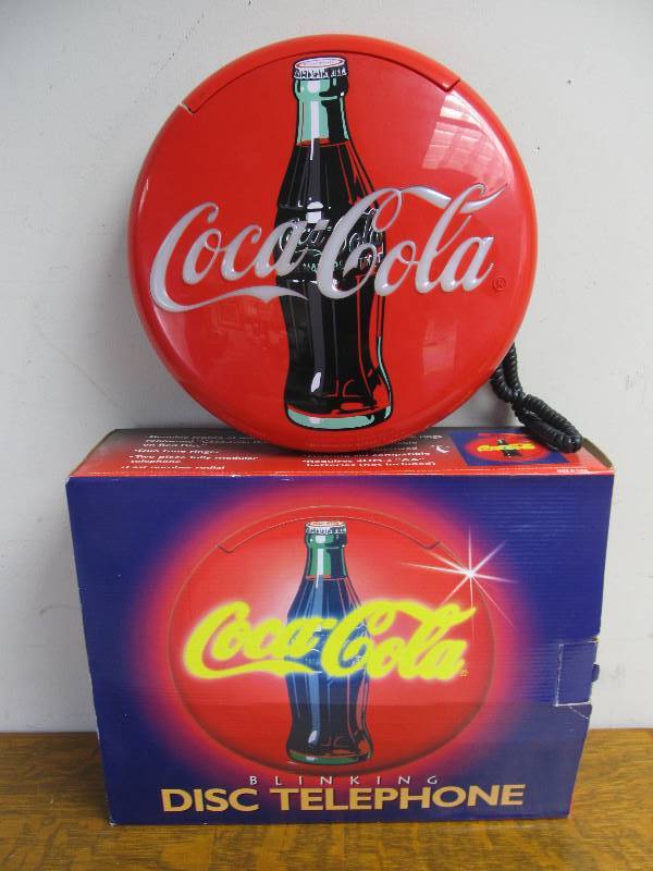 lot 158 image: 1990s Coca Cola Disc Telephone