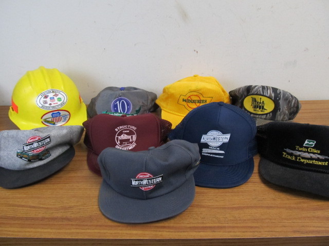 lot 116 image: Lot of Vintage UNUSED Railroad Advertising Hats