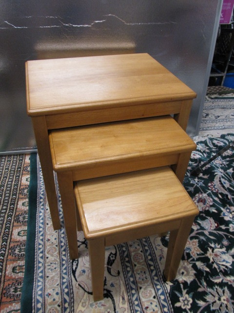 lot 126 image: Nice Set of Solid Wood Nesting Tables
