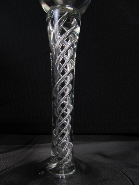 lot 21 image: Set of 8 HIGH END Hand Blown Air Twist Crystal Goblets