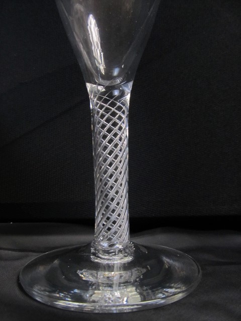lot 23 image: Set of 8 HIGH END Hand Blown Air Twist Crystal Goblets