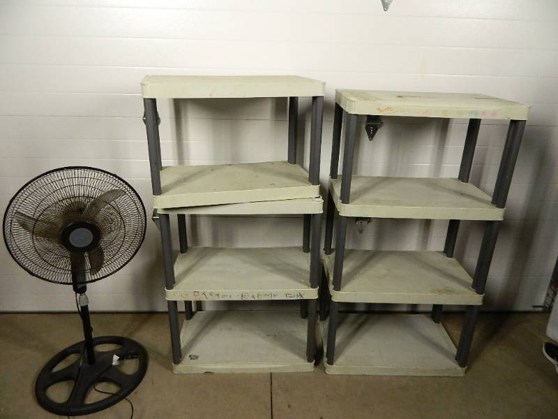 lot 247 image: Plastic Shelves and Fan