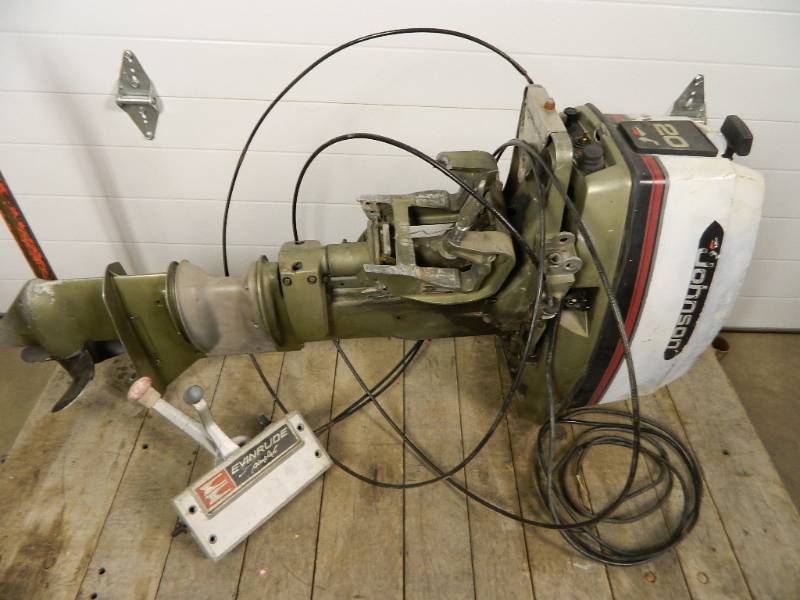 lot 2C image: Johnson 20 HP Boat Motor
