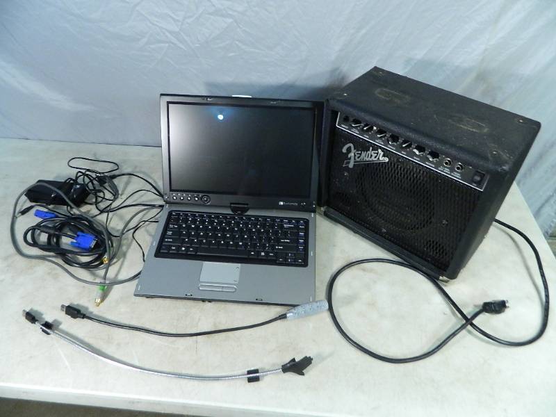 lot 48 image: Laptop Computer and Guitar Amp