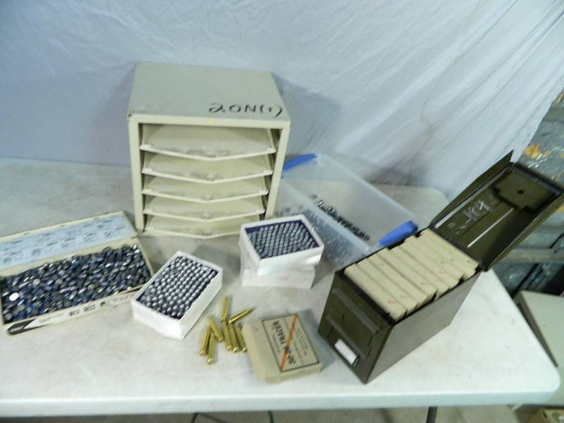 lot 70 image: Lead Bullets, Organizer, Ammo Can, Shells, Etc