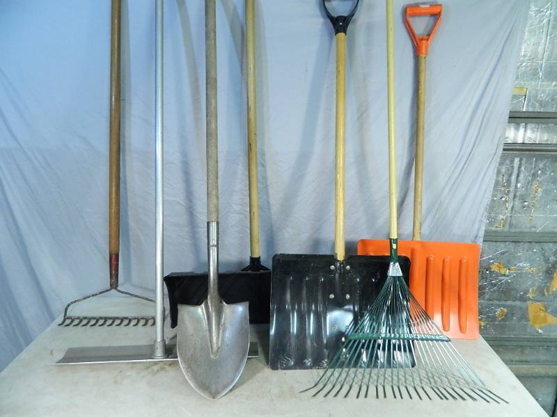 lot 87 image: Snow Shovels, Rakes, Etc