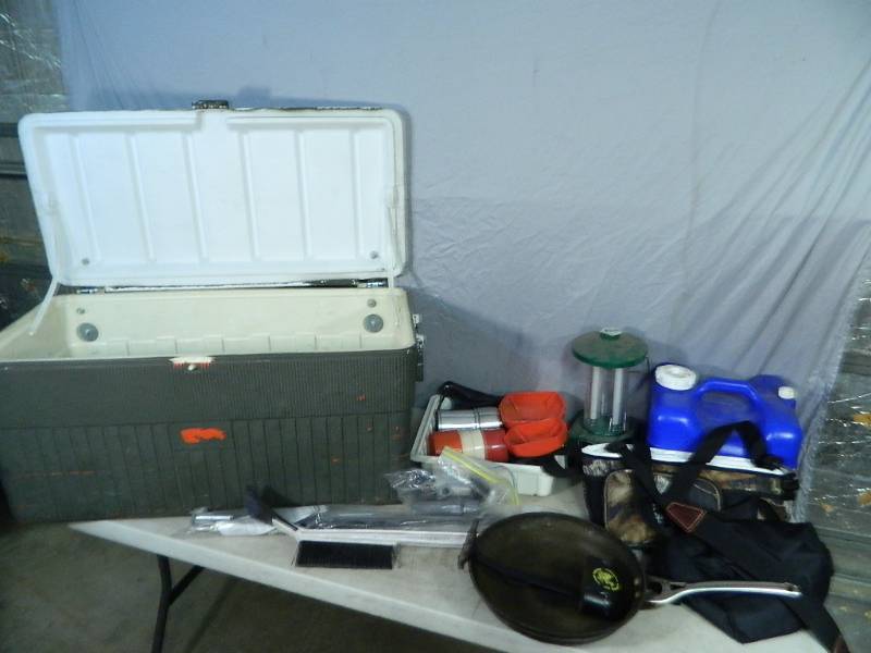 lot 97 image: Cooler Full of Camping Stuff