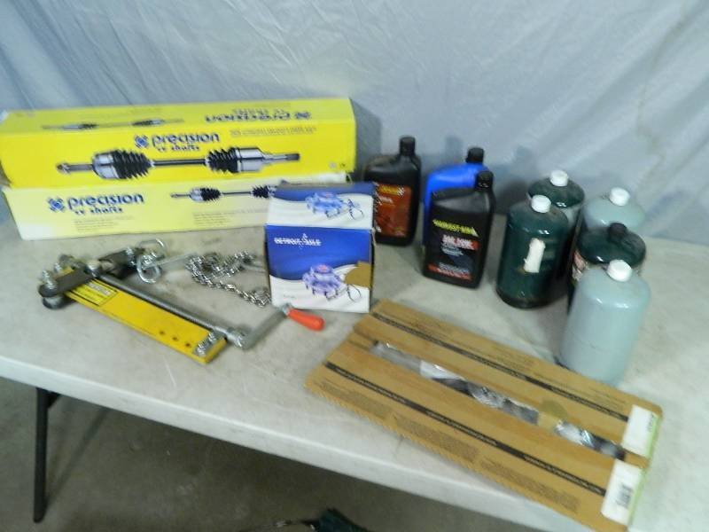 lot 101 image: Engine Leveler, Auto Chemicals, New CV Shafts, Etc