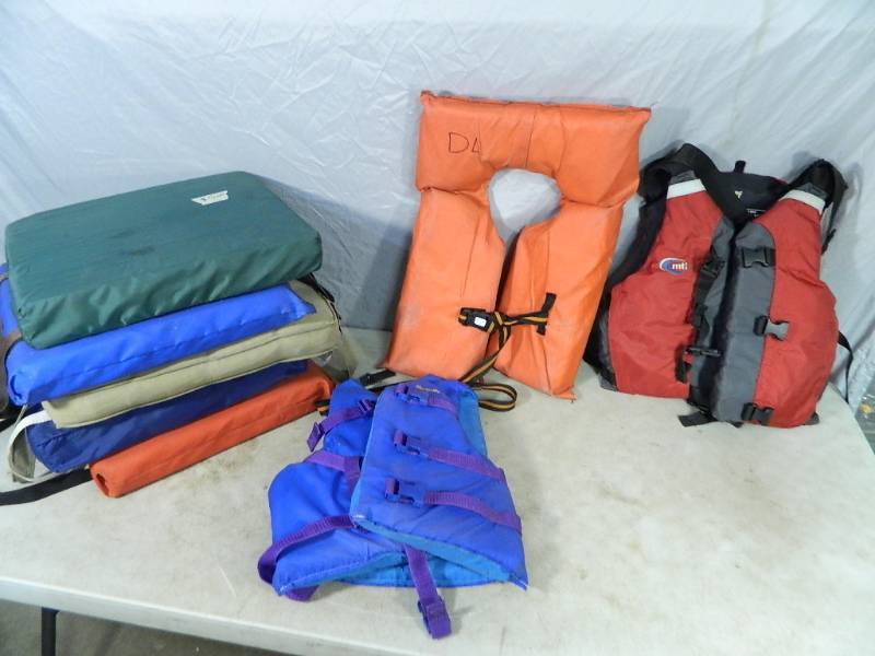 lot 109 image: Boat Cushions, Life Jackets