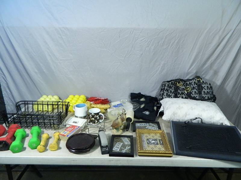 lot 189 image: My Pillow, Weights, Laptop Cooler, Decor, and More