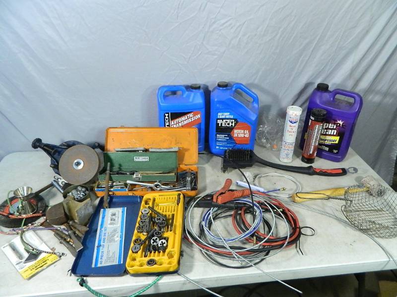 lot 193 image: Tap and Dies, Grinder, Chemicals, Lots more
