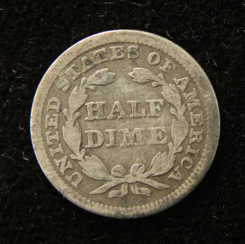 1854 US SEATED LIBERTY HALF DIME