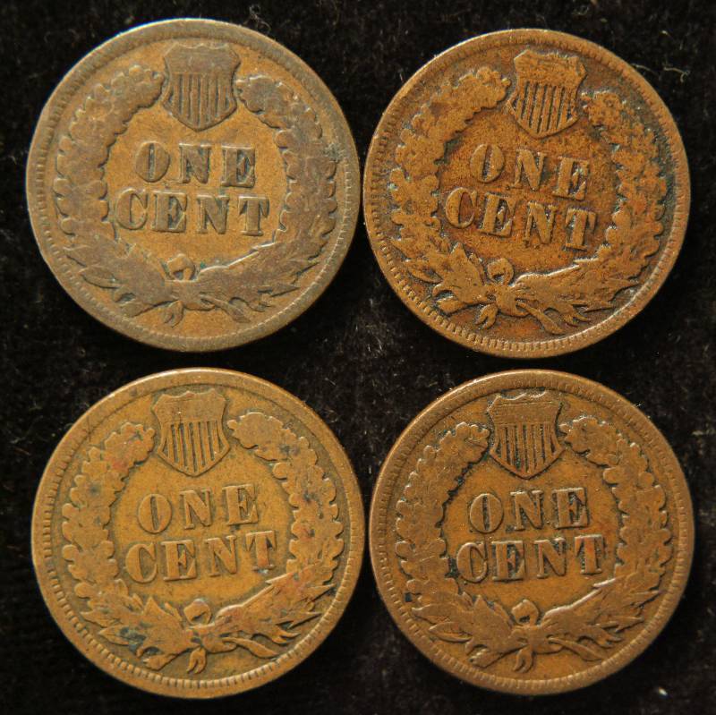 GROUP OF 4 INDIAN HEAD CENTS G-VG
