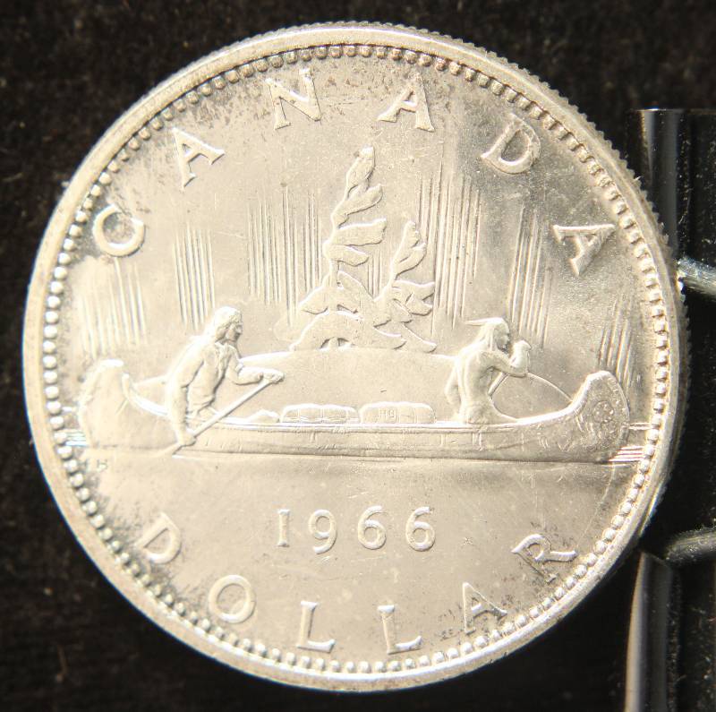 1966 CANADA SILVER DOLLAR BU-UNC