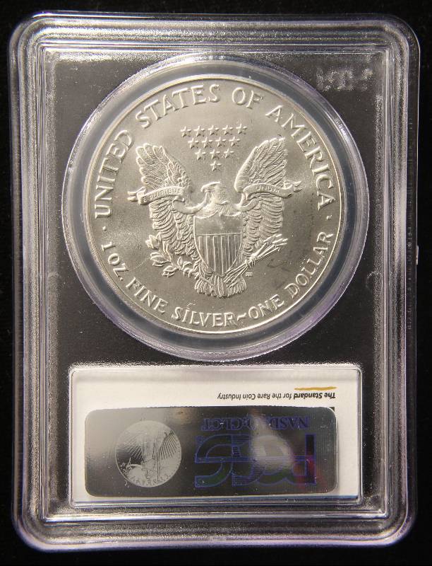 1992 AMERICAN SILVER EAGLE 1 TROY OZ. .999 FINE SILVER GEM BU PCGS