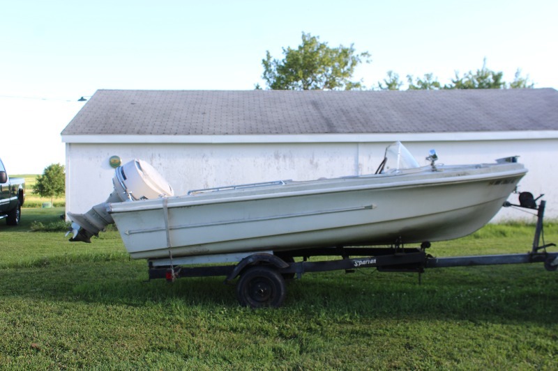 1964 Shell Lake Boat with Johnson Outboard and Spartan Trailer