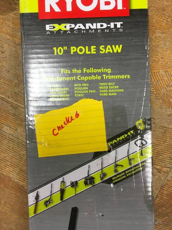 Ryobi Expand-It 10 in. Universal Pole Saw Attachment used in working good condition