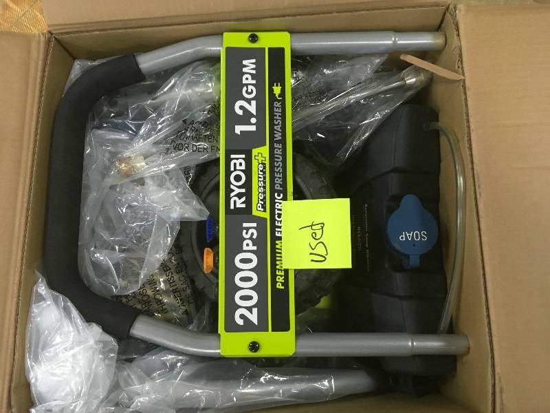 Ryobi 2,000 psi 1.2 GPM Electric Pressure Washer used in working condition