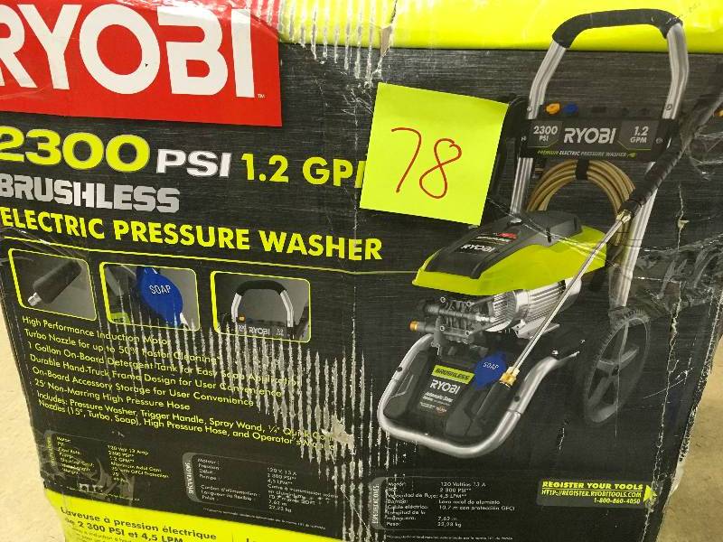 Ryobi 2,300 PSI 1.2 GPM High Performance Electric Pressure Washer not used