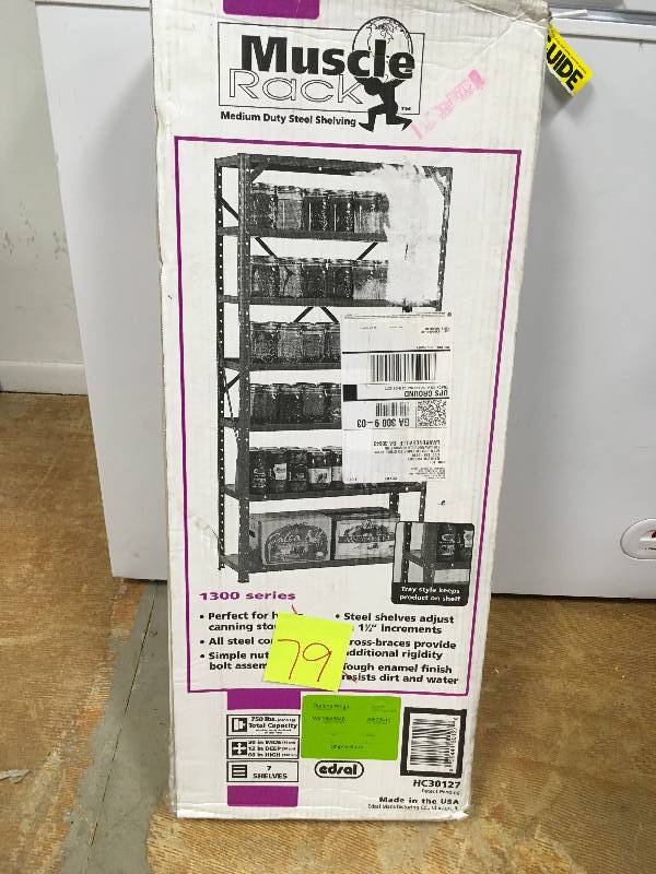 Muscle Rack 60 in. H x 30 in. W x 12 in. D Steel Canning Shelving Unit in Gray new