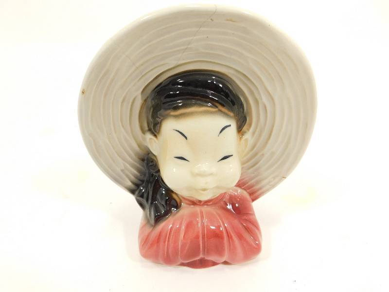 lot 39 image: Royal Copley Head Vase Red Shirt & Grey Hat