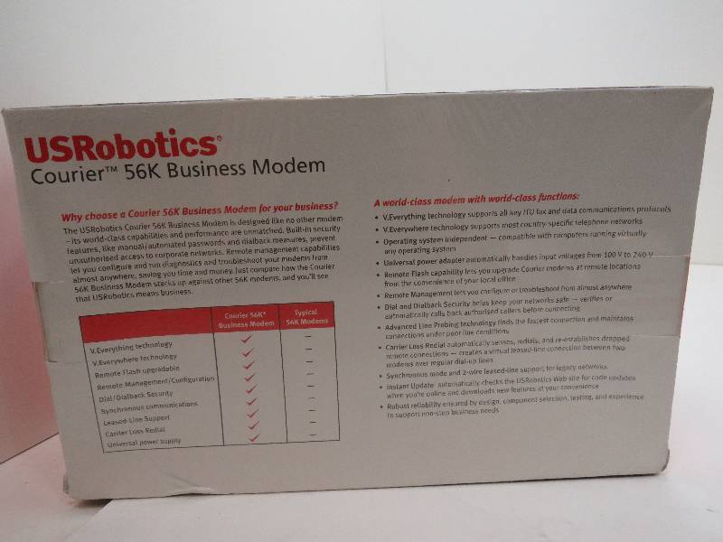 lot 9 image: US ROBOTICS COURIER 56K BUSINESS MODEM IN THE BOX