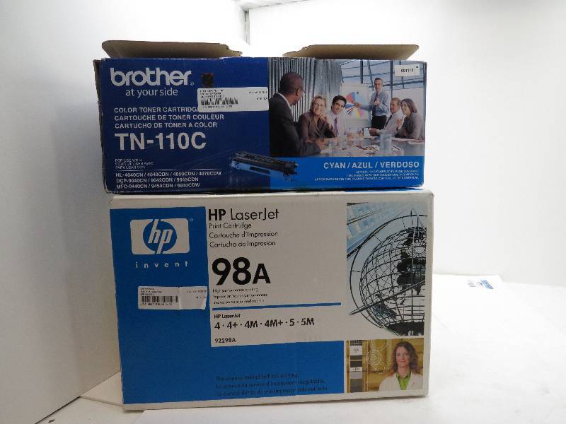 lot 25 image: LOT OF 2 TONERS 1 BROTHER TN-110C AND HP 98A