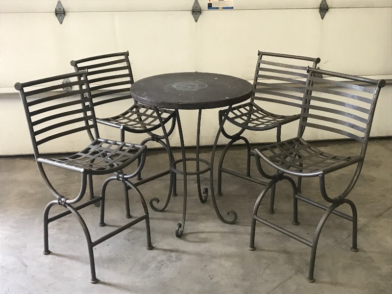 lot 7 image: 30 Round Top Patio Table With (4) ...