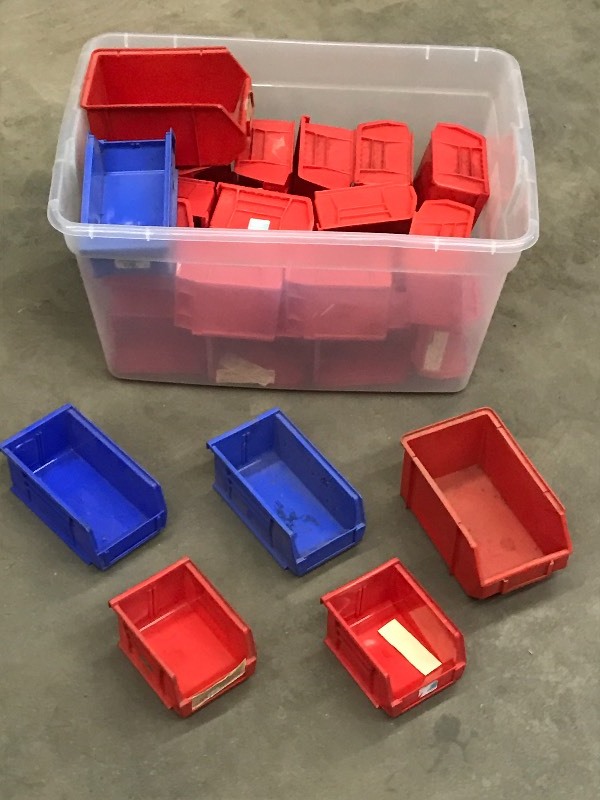 lot 33 image: Tote Full Of Assorted Plastic Parts...