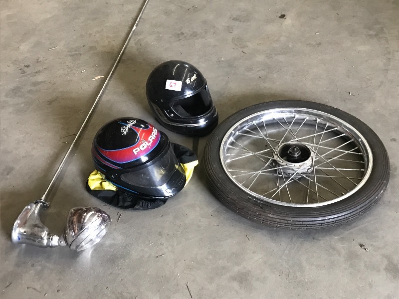 lot 67 image: Lot O (2) Snowmobile Helmets, (1) M...