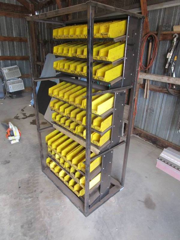 Shop Rack  Parts Bins