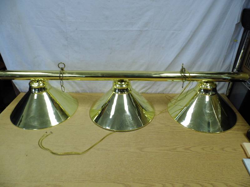lot 1 image: Brass Pool Table Light