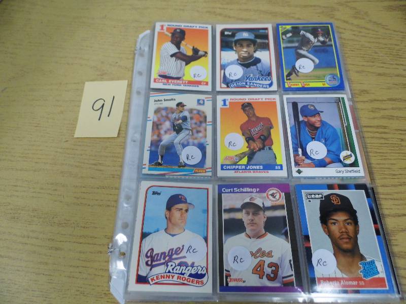 lot 91 image: 6 Pages of Baseball Cards