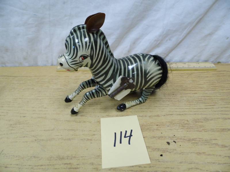 lot 114 image: Tin Toy Zebra