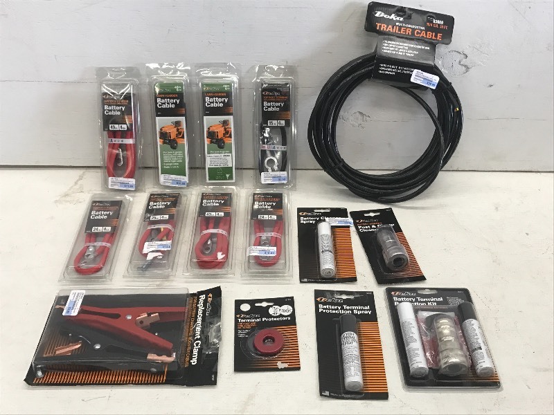 Large Lot Of New Battery Cables, B...