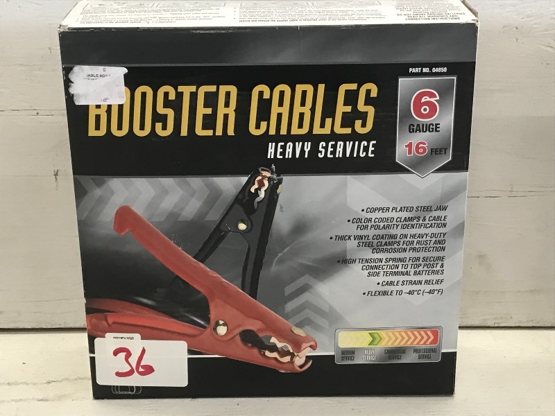 New 6-Gauge 16ft Booster Cable Set ...