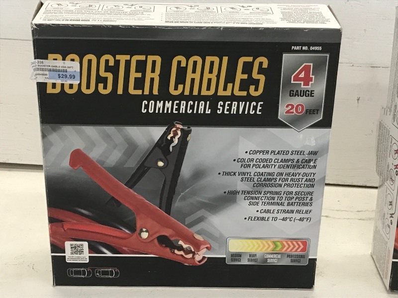 New 4-Gauge 20ft Booster Cable Set ...