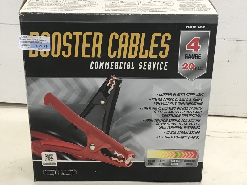 New 4-Gauge 20ft Booster Cable Set ...